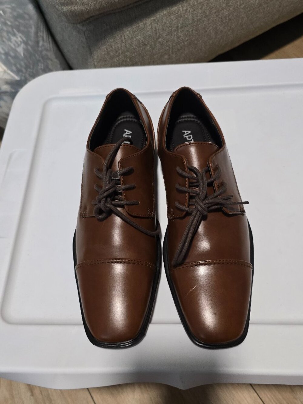 Apt.9 Men's Jaxx Lace Up Cap Toe Comfort Dress Shoes Brown Size: 7.5 NEW!